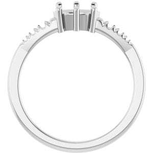 10K White Gold 7.5x5.5 mm Oval Ring Mounting – image 4