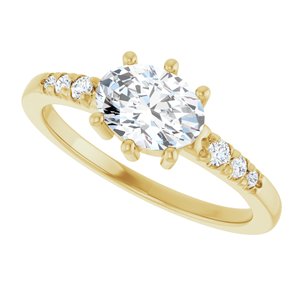 10K Yellow Gold 7.5x5.5 mm Oval Ring Mounting – image 8