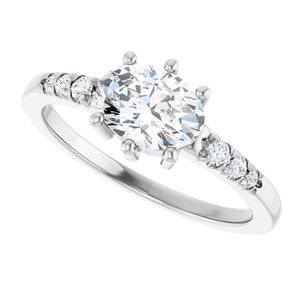10K White Gold 7.5x5.5 mm Oval Ring Mounting – image 8