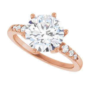 10K Rose Gold 8.8 mm Round Ring Mounting – image 8