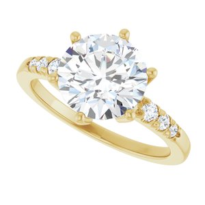 14K Yellow Gold 8.8 mm Round Ring Mounting – image 8