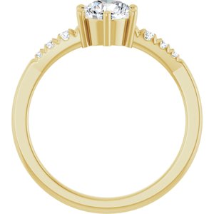 18K Yellow Gold 6 mm Round Ring Mounting – image 3