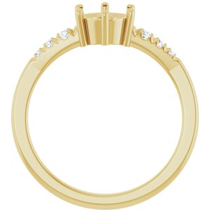 14K Yellow Gold 6 mm Round 1/8 CTW Natural Diamond Semi-Set Ring – image 4