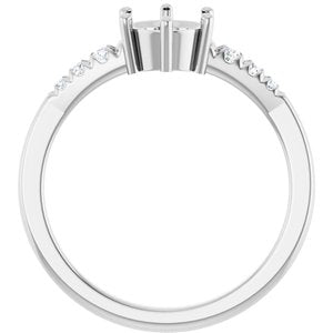 Platinum 6 mm Round 1/8 CTW Natural Diamond Semi-Set Ring – image 4