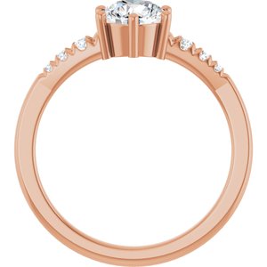 18K Rose Gold 6 mm Round Ring Mounting – image 3