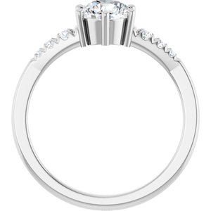 10K White Gold 6 mm Round Ring Mounting – image 3