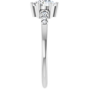10K White Gold 6 mm Round Ring Mounting – image 7
