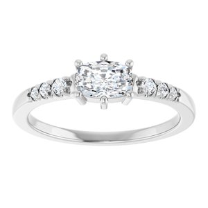 Continuum Sterling Silver 6x4 mm Elongated Cushion Ring Mounting – image 5
