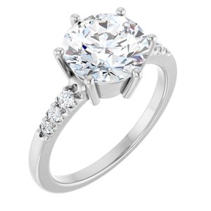 Continuum Sterling Silver 8.8 mm Round Ring Mounting