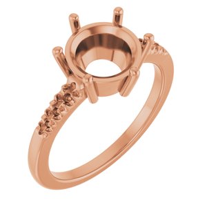 10K Rose Gold 8.8 mm Round Ring Mounting – image 2