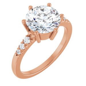 10K Rose Gold 8.8 mm Round Ring Mounting
