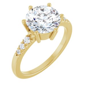 10K Yellow Gold 8.8 mm Round Ring Mounting