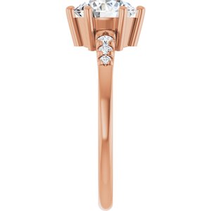 18K Rose Gold 7.4 mm Round Ring Mounting – image 7