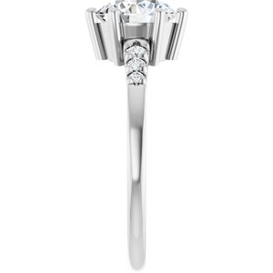 14K X1 White Gold 7.4 mm Round Ring Mounting – image 7