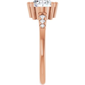 14K Rose Gold 9x7 mm Oval Ring Mounting – image 7