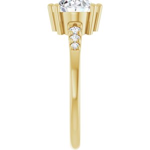 14K Yellow Gold 9x7 mm Oval Ring Mounting – image 7