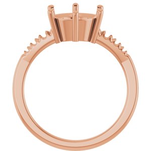 14K Rose Gold 8.8 mm Round Ring Mounting – image 4