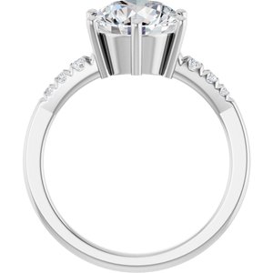 10K White Gold 8.8 mm Round Ring Mounting – image 3