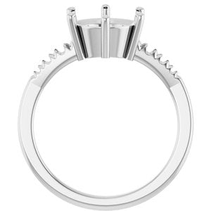 14K White Gold 8.8 mm Round Ring Mounting – image 4