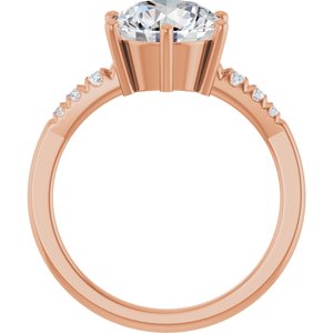 10K Rose Gold 8.8 mm Round Ring Mounting – image 3