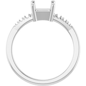 Continuum Sterling Silver 6x6 mm Asscher Ring Mounting – image 4