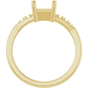18K Yellow Gold 6x6 mm Asscher Ring Mounting – image 4