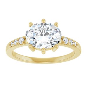 10K Yellow Gold 9x7 mm Oval Ring Mounting – image 5