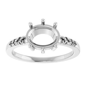 18K White Gold 9x7 mm Oval Ring Mounting – image 6