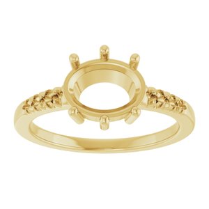 10K Yellow Gold 9x7 mm Oval Ring Mounting – image 6