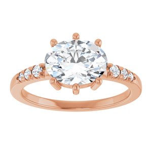 18K Rose Gold 9x7 mm Oval Ring Mounting – image 5