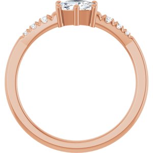 18K Rose Gold 6x4 mm Elongated Cushion Ring Mounting – image 3
