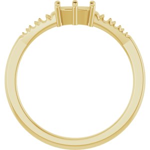 14K Yellow Gold 6x4 mm Elongated Cushion Ring Mounting – image 4