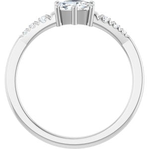 18K White Gold 6x4 mm Elongated Cushion Ring Mounting – image 3