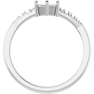 Continuum Sterling Silver 6x4 mm Elongated Cushion Ring Mounting – image 4