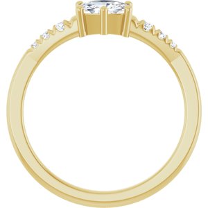 18K Yellow Gold 6x4 mm Elongated Cushion Ring Mounting – image 3