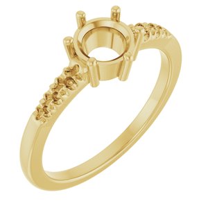 10K Yellow Gold 6 mm Round Ring Mounting – image 2