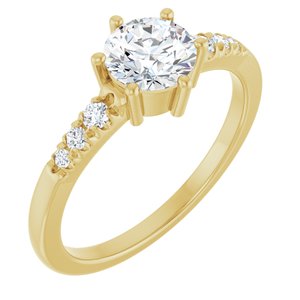 18K Yellow Gold 6 mm Round Ring Mounting