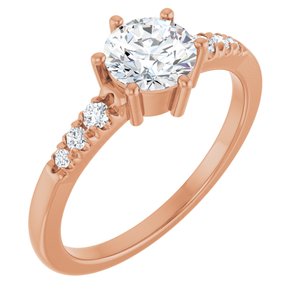 14K Rose Gold 6 mm Round Ring Mounting