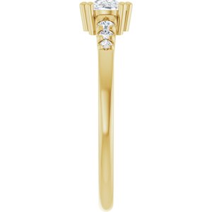 18K Yellow Gold 6x4 mm Elongated Cushion Ring Mounting – image 7