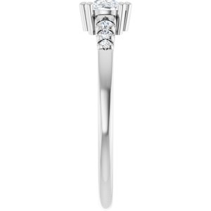 14K X1 White Gold 6x4 mm Elongated Cushion Ring Mounting – image 7