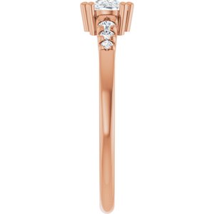14K Rose Gold 6x4 mm Elongated Cushion Ring Mounting – image 7