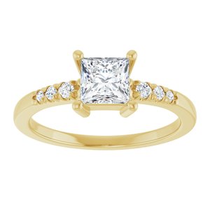 14K Yellow Gold 5x5 mm Square Ring Mounting – image 5