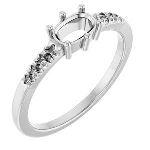 Continuum Sterling Silver 6x4 mm Elongated Cushion Ring Mounting – image 2