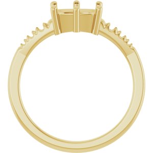 10K Yellow Gold 8x6 mm Elongated Cushion Ring Mounting – image 4