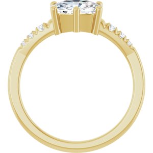 14K Yellow Gold 8x6 mm Elongated Cushion Ring Mounting – image 3