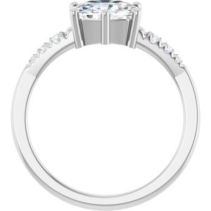 10K White Gold 8x6 mm Elongated Cushion Ring Mounting – image 3