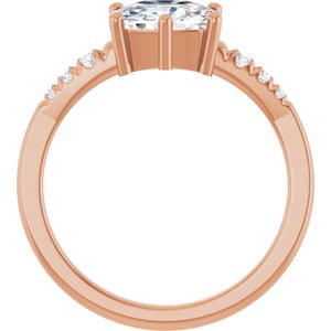 14K Rose Gold 8x6 mm Elongated Cushion Ring Mounting – image 3