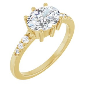 10K Yellow Gold 8.5x6.5 mm Oval Ring Mounting