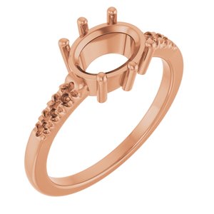 18K Rose Gold 8.5x6.5 mm Oval Ring Mounting – image 2