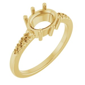 10K Yellow Gold 8.5x6.5 mm Oval Ring Mounting – image 2